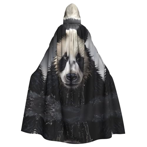 WZYWHJ Cosplay Poncho mit Kapuze und Panda-Motiv im Wasser, für Damen und Herren, Halloween-Party von WZYWHJ