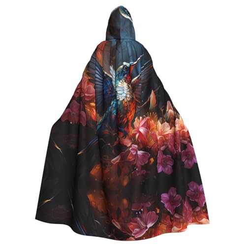 WZYWHJ Cosplay-Poncho mit Kolibri-Muster, für Damen und Herren, Halloween-Party von WZYWHJ