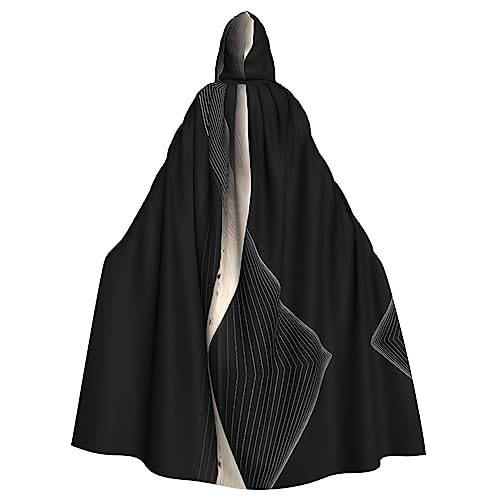 WZYWHJ Cosplay-Poncho mit abstraktem Kurvenbild, Umhang mit Kapuze, für Damen und Herren, Halloween-Party von WZYWHJ