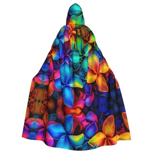 WZYWHJ Cosplay-Poncho mit buntem Blumenmuster und Kapuze, für Damen und Herren, Halloween-Party von WZYWHJ