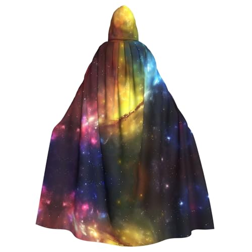 WZYWHJ Cosplay-Poncho mit buntem Sternen-Druck, für Damen und Herren, Halloween-Party von WZYWHJ