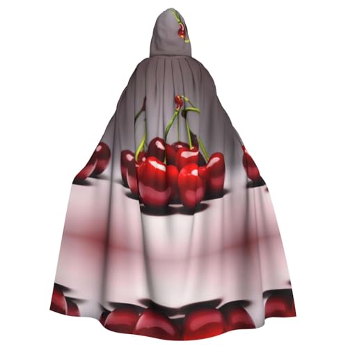 WZYWHJ Cosplay-Poncho mit chilenischem Kirschenmuster, für Damen und Herren, Halloween-Party von WZYWHJ