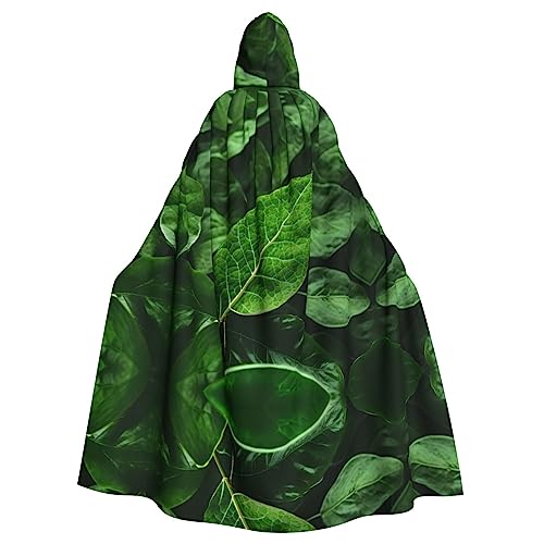 WZYWHJ Cosplay-Poncho mit grünem Blattmuster, für Damen und Herren, Halloween-Party von WZYWHJ