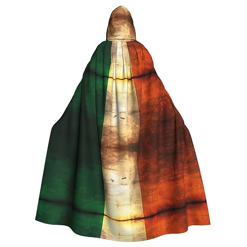 WZYWHJ Cosplay-Poncho mit irischem Flaggenmuster, Aldult Qualität, Cosplay-Poncho mit Kapuze, Umhang für Damen und Herren von WZYWHJ