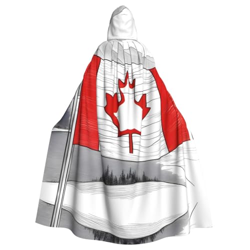 WZYWHJ Cosplay-Poncho mit kanadischer Flagge, für Damen und Herren, Halloween-Party von WZYWHJ