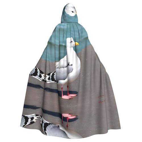 WZYWHJ Cosplay-Poncho mit niedlichem Möwen-Druck, Aldult Qualität, für Damen und Herren, Halloween von WZYWHJ