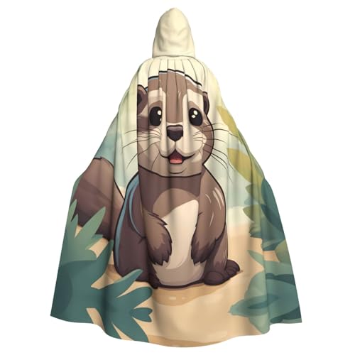 WZYWHJ Cosplay-Poncho mit niedlichem Ottermotiv, Aldult Qualität, für Damen und Herren, Halloween von WZYWHJ