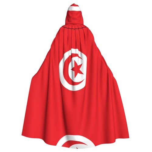 WZYWHJ Cosplay Poncho mit tunesischer Flagge, für Damen und Herren, Halloween-Party von WZYWHJ