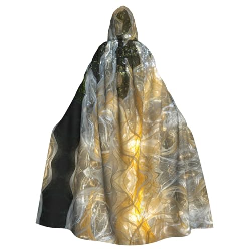 WZYWHJ Cosplay-Poncho mit weißem Schleier-Druck, für Damen und Herren, Halloween-Party von WZYWHJ