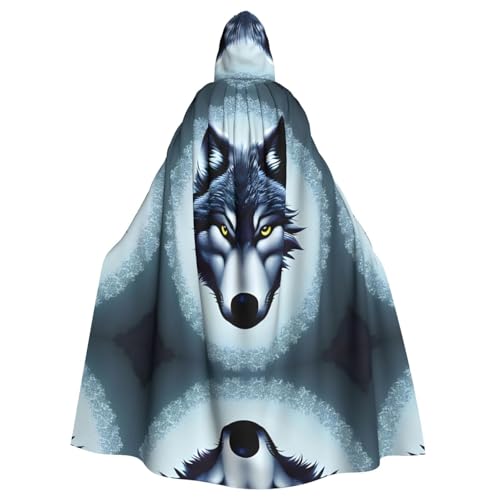 WZYWHJ Cosplay-Poncho mit wildem Wolfskopf-Muster, Aldult Qualität, für Damen und Herren, Halloween von WZYWHJ