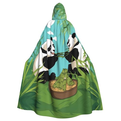 WZYWHJ Cosplay-Poncho mit zwei niedlichen großen Pandas, für Damen und Herren, Halloween-Party von WZYWHJ