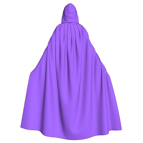 WZYWHJ Einfarbiger, hellvioletter Druck, Aldult Qualität, Cosplay-Poncho mit Kapuze, Umhang für Damen und Herren, Halloween von WZYWHJ