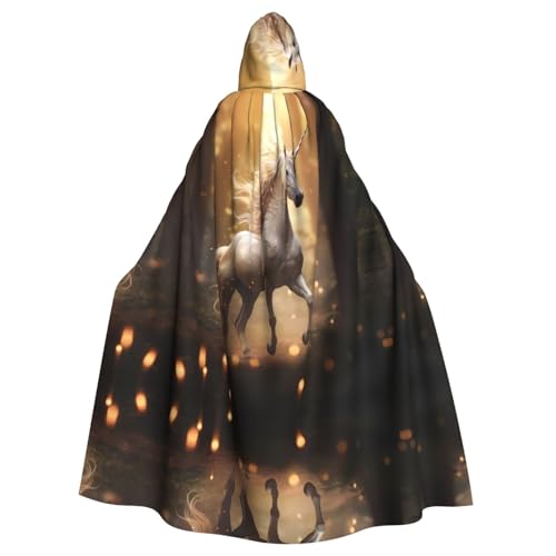 WZYWHJ Einhorn-bedruckter Aldult Cosplay-Poncho mit Kapuze, Umhang für Damen und Herren, Halloween-Party von WZYWHJ