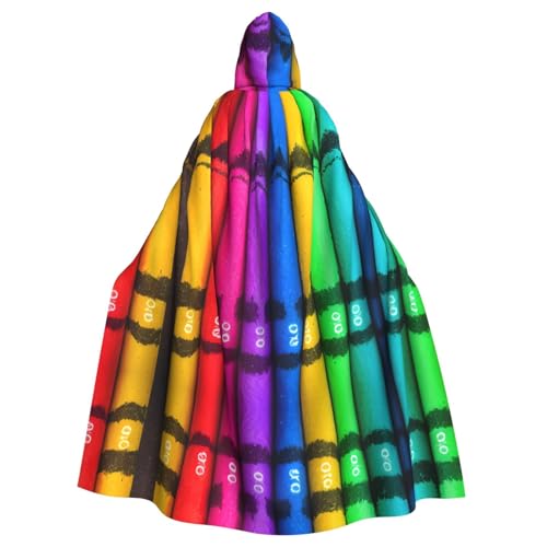 WZYWHJ Farbige Buntstifte, hochwertiger Cosplay-Poncho mit Kapuze, Umhang für Damen und Herren, Halloween von WZYWHJ