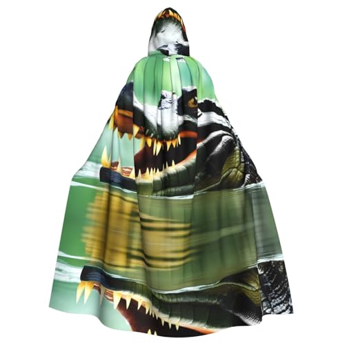 WZYWHJ Krokodil-Poncho mit offenem Mund, Aldult, Cosplay-Poncho mit Kapuze, Umhang für Damen und Herren, Halloween-Party von WZYWHJ