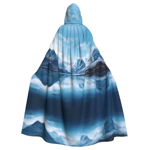 WZYWHJ Lochs bedruckter Aldult Cosplay Poncho mit Kapuze für Damen und Herren Halloween Party von WZYWHJ