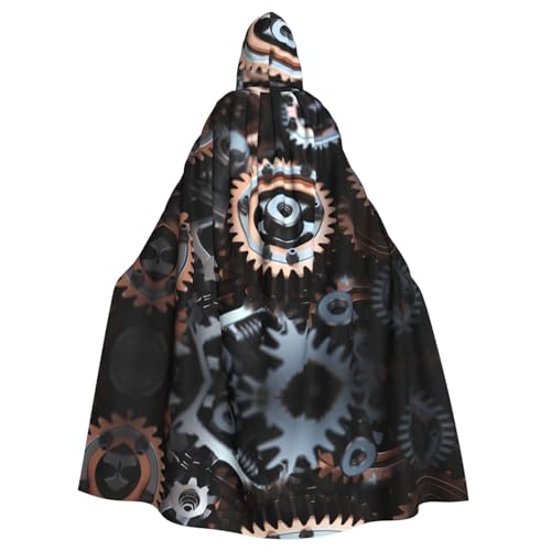 WZYWHJ Machine Gear bedruckter Aldult Cosplay-Poncho mit Kapuze, Umhang für Damen und Herren, Halloween-Party von WZYWHJ