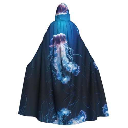 WZYWHJ Medusa bedruckter Aldult Cosplay-Poncho mit Kapuze, Umhang für Damen und Herren, Halloween-Party von WZYWHJ