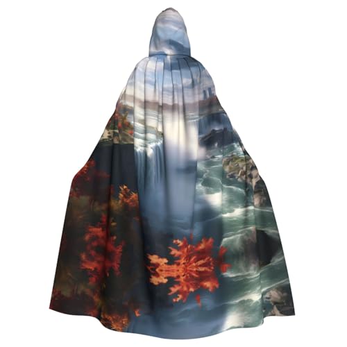 WZYWHJ Niagara Falls Prints Aldult Cosplay Poncho Kapuzenumhang für Damen und Herren Halloween Party von WZYWHJ