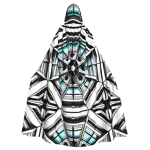 WZYWHJ Octagon Building Prints Aldult Cosplay Poncho Kapuzenumhang für Damen und Herren Halloween Party von WZYWHJ