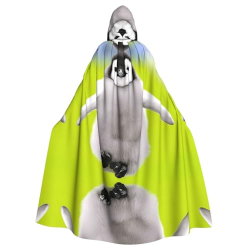 WZYWHJ Pinguin-Druck, Cosplay-Poncho mit Kapuze, Umhang für Damen und Herren, Halloween-Party von WZYWHJ