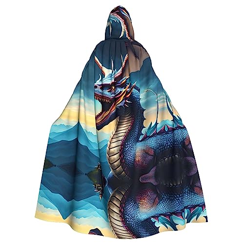 WZYWHJ Roaring Dragon Picture aldult Cosplay Poncho Hooded Cloak for men and women Halloween Party von WZYWHJ