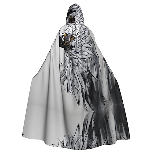 WZYWHJ Sketching an Adler-Muster Aldult Cosplay Poncho mit Kapuze für Damen und Herren Halloween-Party von WZYWHJ