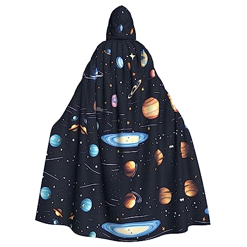 WZYWHJ The Solar Family Pattern Aldult Cosplay Poncho Hooded Cloak for men and women Halloween Party von WZYWHJ