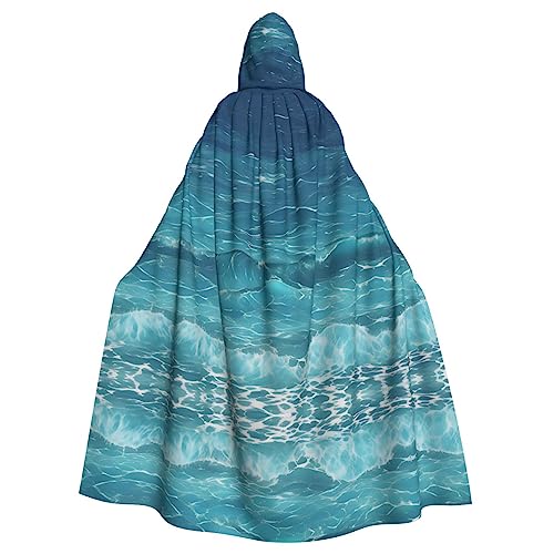 WZYWHJ The deep blue sea pattern aldult Quality Cosplay Poncho Hooded Cloak for men and women Halloween von WZYWHJ