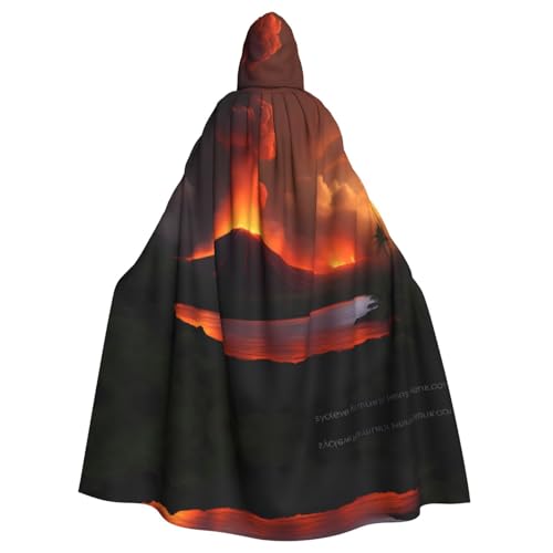 WZYWHJ The erupting Kilauea Vulcano Prints Aldult Quality Cosplay Poncho Hooded Cloak for men and women Halloween von WZYWHJ