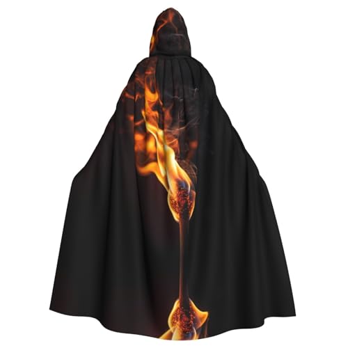 WZYWHJ Torches bedruckter Aldult Cosplay Poncho mit Kapuze für Damen und Herren Halloween Party von WZYWHJ