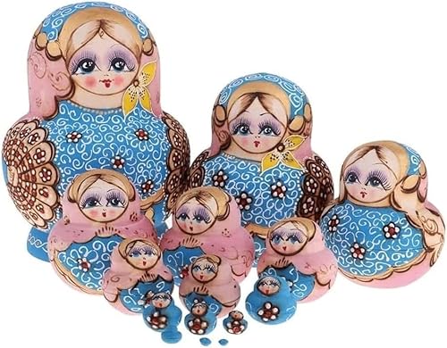 WZYYCV Spielzeug matroschka Russische Nistpuppen 15 -teilige handgefertigte hölzerne Matryoshka Puppen Baboushka Nisting Dolls Matroschkas von WZYYCV