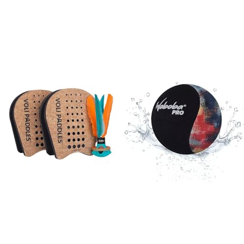 Waboba VOLI - Rethink Your Paddle Game – Backyard Set includes & Pro Water Bouncing Ball - Wasserfestes Strandspielzeug, Poolspiele für Kinder & Erwachsene, Outdoor-Spaß - Abstract Art (6,6 cm) von Waboba