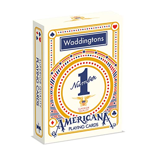 Waddingtons Number 1 Americana Spielkartenspiel, klassisches Kartenspiel im Zusammenhang mit den Stars and Stripes, Spielen Sie Poker, Rommé, Solitär oder Snap, Geschenk und Spielzeug für Jungen, von Waddingtons Number 1