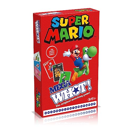 Waddingtons Number 1 Super Mario Mega WHOT! Deluxe Edition, das Original Matching-Spiel jetzt mit einem Benutzerdefinierten Spielbrett, Match Luigi und Yoshi, Geschenk ab 5 Jahren von Waddingtons Number 1