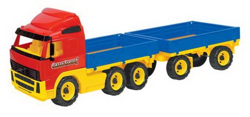 WADER Volvo Lastwagen LKW Pritsche mit Anhänger von Wader Quality Toys