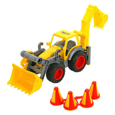 WADER QUALITY TOYS ConsTruck Radlader mit Heckbagger von Wader Quality Toys