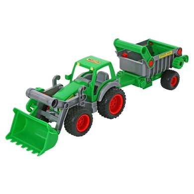 WADER QUALITY TOYS Farmer Technic - Traktor mit Frontschaufel und Kippanhänger von Wader Quality Toys