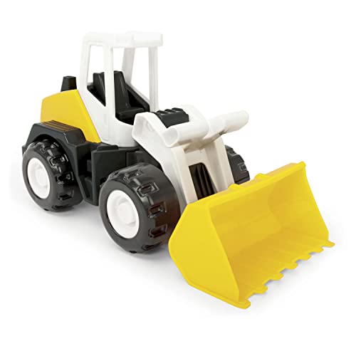 Wader 35364 - Tech Truck Radlader mit Frontschaufel, stabiler Bagger mit Stahlachsen, ca. 26 x 14,5 x 19 cm groß, gelb, ab 12 Monaten, ideal als Geschenk für kreatives Spielen von Wader