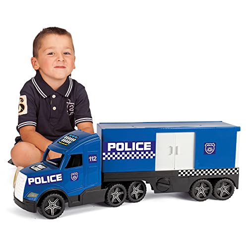 Wader 36200 - Magic Truck Polizeieinsatzfahrzeug mit Seitentür, ab 3 Jahren, ca. 79 cm, ideal als Geschenk für kreatives Spielen von Wader