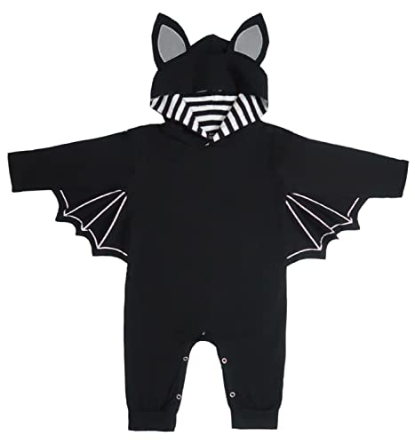 Waghaw Baby Fledermaus Kostüm 18-24 Monate Fledermaus Kostüm für Baby Kleinkind Fledermaus Kostüm mit Hut (18-24 Monate, SchwarzA), Schwarz a, 18-24 Monate von Waghaw