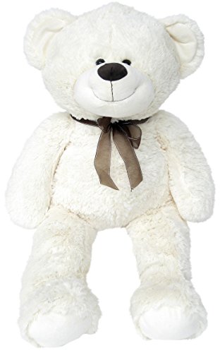 Wagner 9021 - XXL Plüschbär Teddy Bär - 100 cm groß - weiß - Teddybär Kuscheltier Kuschelbär von Wagner·Stofftiere