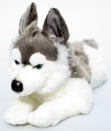 Plüschtier Hund Husky - liegend - 40 cm - lebensecht Stofftier Kuscheltier Plüschhund Stoffhund von Wagner·Stofftiere