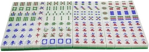 Mah Jong Reise-Set, chinesisches Mahjong-Spielset, 146 Fliesen, Acryl-Mahjong mit 3 Würfeln und Aufbewahrungsbox (Nr. 38) von WaiDXn