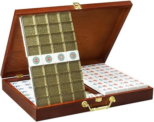 Mahjong-Set, Mahjong-Kartenset, Spielen! Chinesisches Mahjong-Spielset, 144 Spielsteine, Würfel und Aufbewahrungsbox(38mm) von WaiDXn