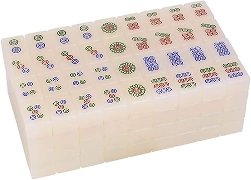 WaiDXn Chinesisches Mahjong-Spielset, 144 Mahjong-Würfel aus Acryl und wunderschöne Aufbewahrungsbox, geeignet for Erwachsene(38mm) von WaiDXn