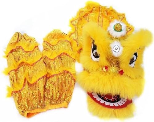 WaiDXn Kinder-Löwentanz-Kostüm, Pailletten-Version, Löwentanz-Drachen-Maskottchen-Kostüm, Löwentanz-Kostüm-Set, Aufwachender Löwe, Löwentanz-Performance(Size:8in) von WaiDXn