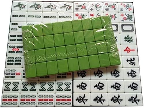 WaiDXn Mah Jong Reise-Set, chinesisches Mahjong-Spielset, 144 Fliesen, Mah-Jongg, traditionelle chinesische Version, Mah Jongg (grün) von WaiDXn