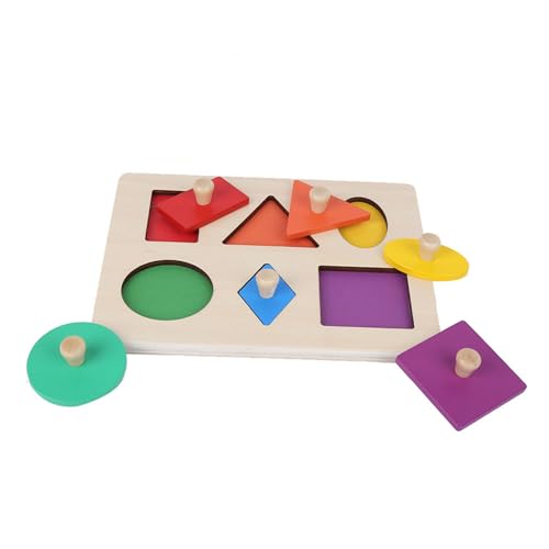 Wakects Geometrisches Formbrett, Geometrisches Form-passendes Holzspielzeug, Pädagogisches Vorschul-Lernspielzeug für mit 6 Formen und 6 (geometrische Formplatten) von Wakects