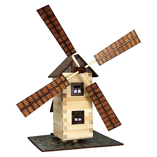 Walachia 8594036430150 8594036430150-Windmühle Holz Modellbauset, Braun, Small von Walachia